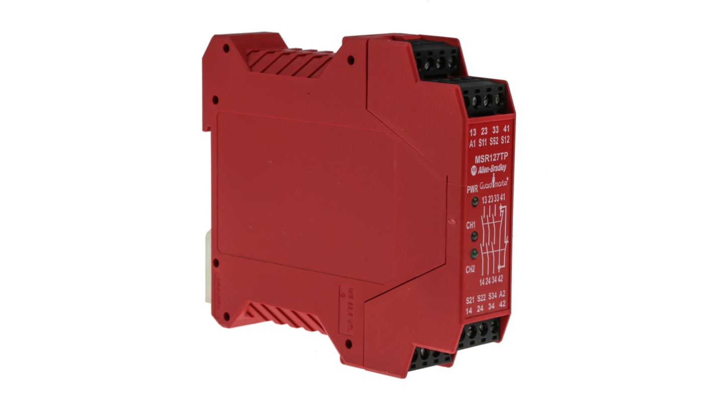Relé de seguridad Allen Bradley Guardmaster MSR, Minotaur 440R / MSR127TP de 1 canal, para Control de seguridad, 115V