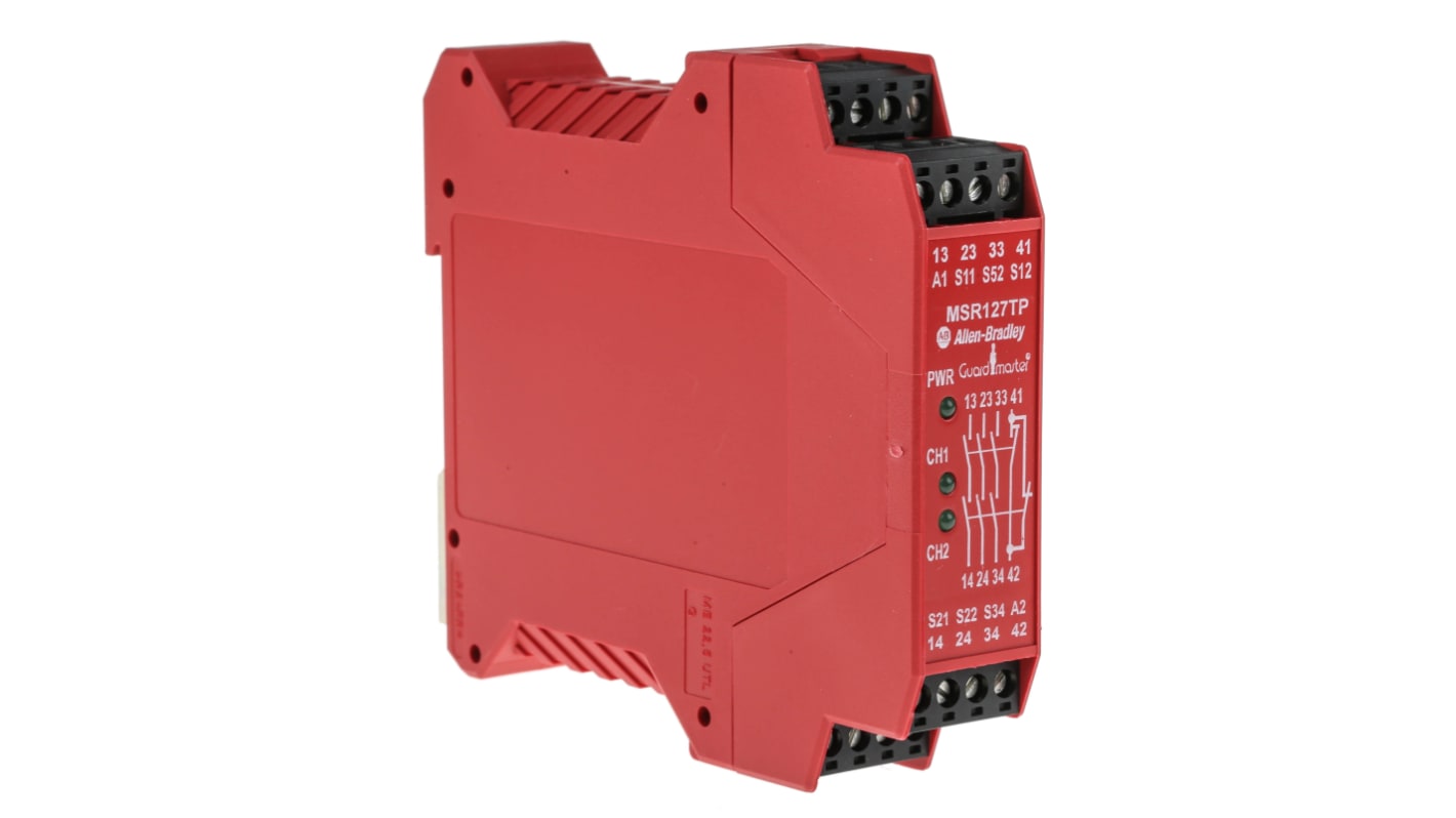 Allen Bradley Guardmaster MSR, Minotaur 440R / MSR127TP Safety Monitoring Safety Relay, 24V ac/dc, Single Channel, 3