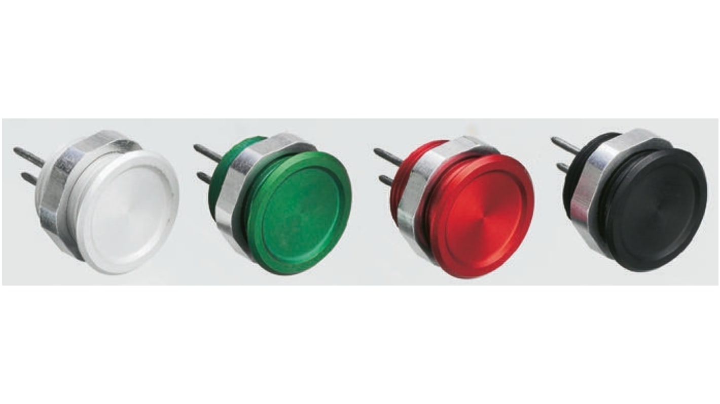 Schurter Piezo Switch, IP67, Solder, 100 mA, -20 → +60°C Red