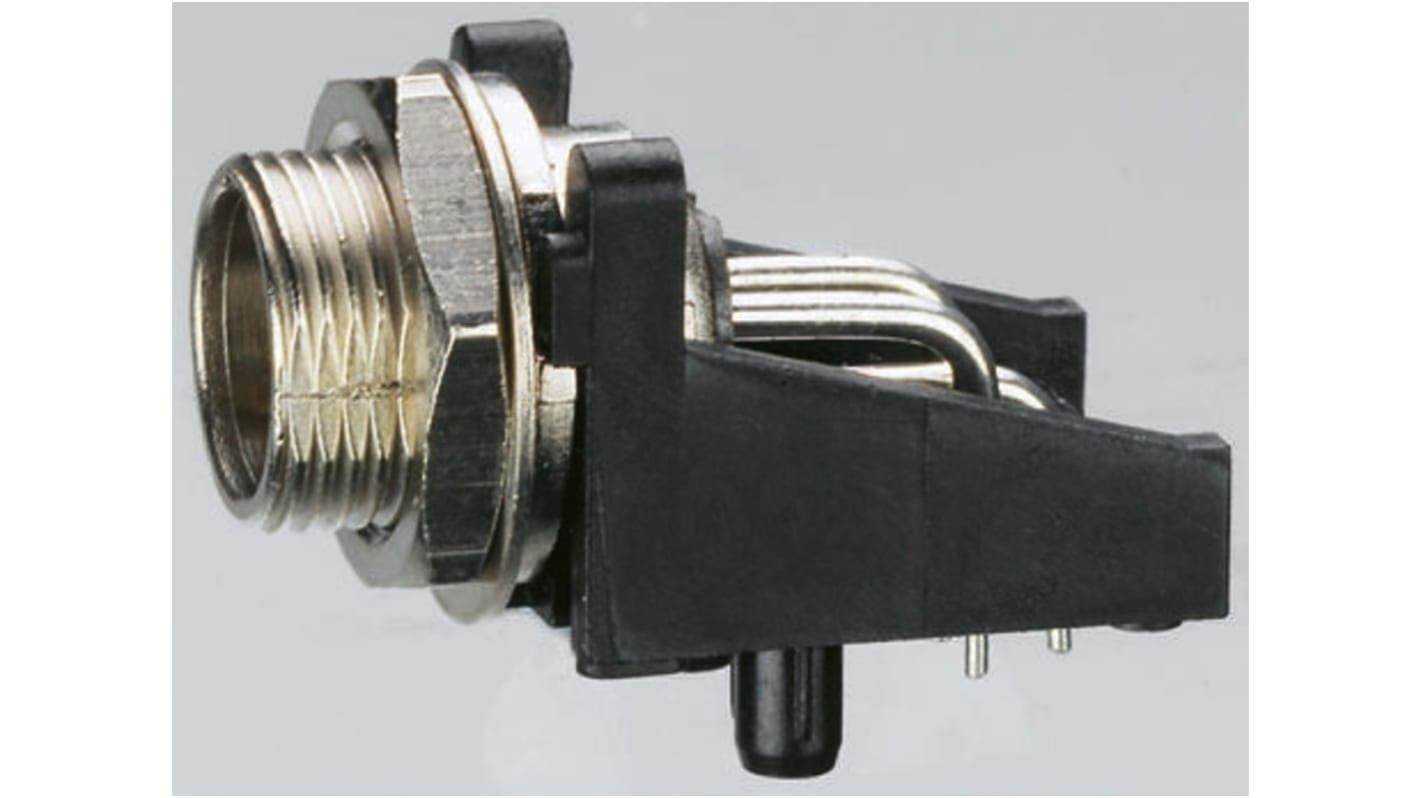 Switchcraft Surface Mount XLR Connector, Right Angle, Male, 125 V ac, 3 Way, Tin Plating