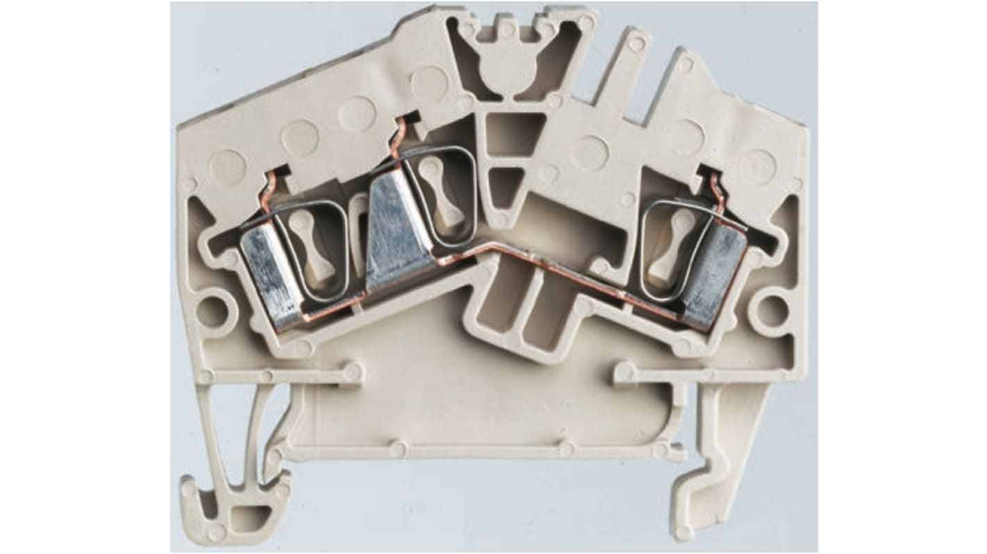 Weidmuller ZDU Series Beige DIN Rail Terminal Block, 2.5mm², Single-Level, Clamp Termination