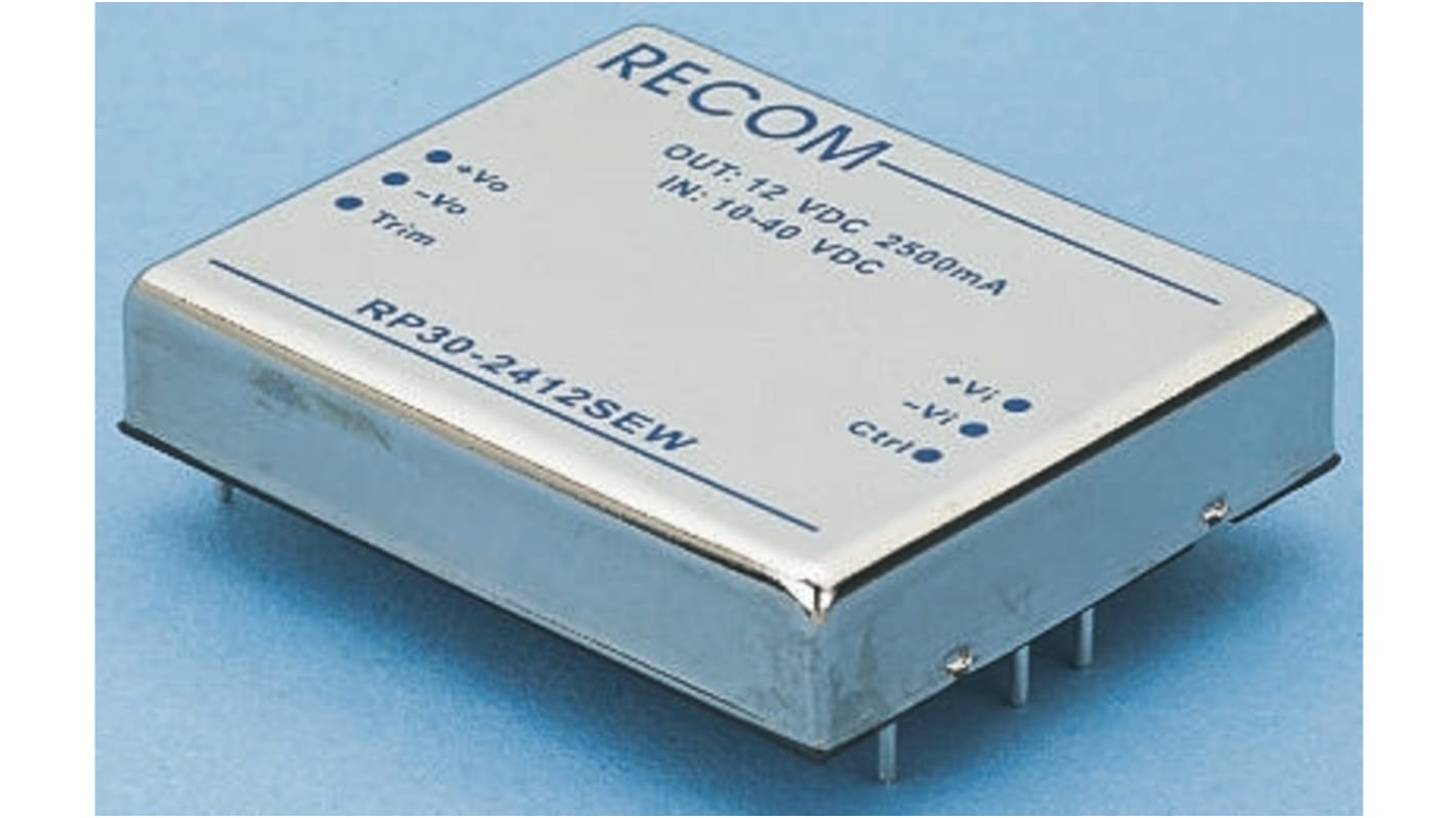 Recom DC-DCコンバータ Vout：3.3V dc 10 → 40 V dc, 30W, RP30-243.3SEW