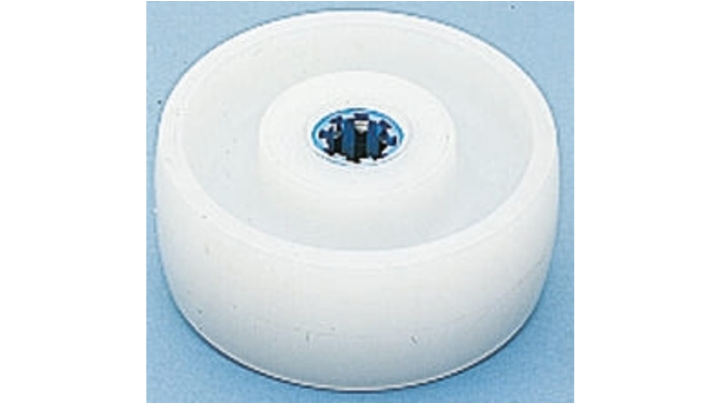 Kółko do wózka, Lite, Poliamid, Biały, obc.: 300kg, śred.: 125mm, szer.: 40mm