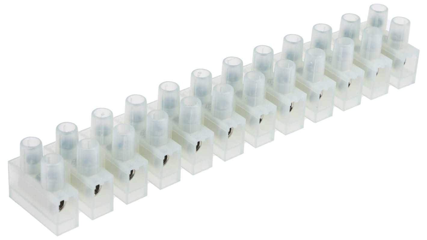 RS PRO Non-Fused Terminal Block, 12-Way, 41A, 4 mm² Wire, Screw Down Termination