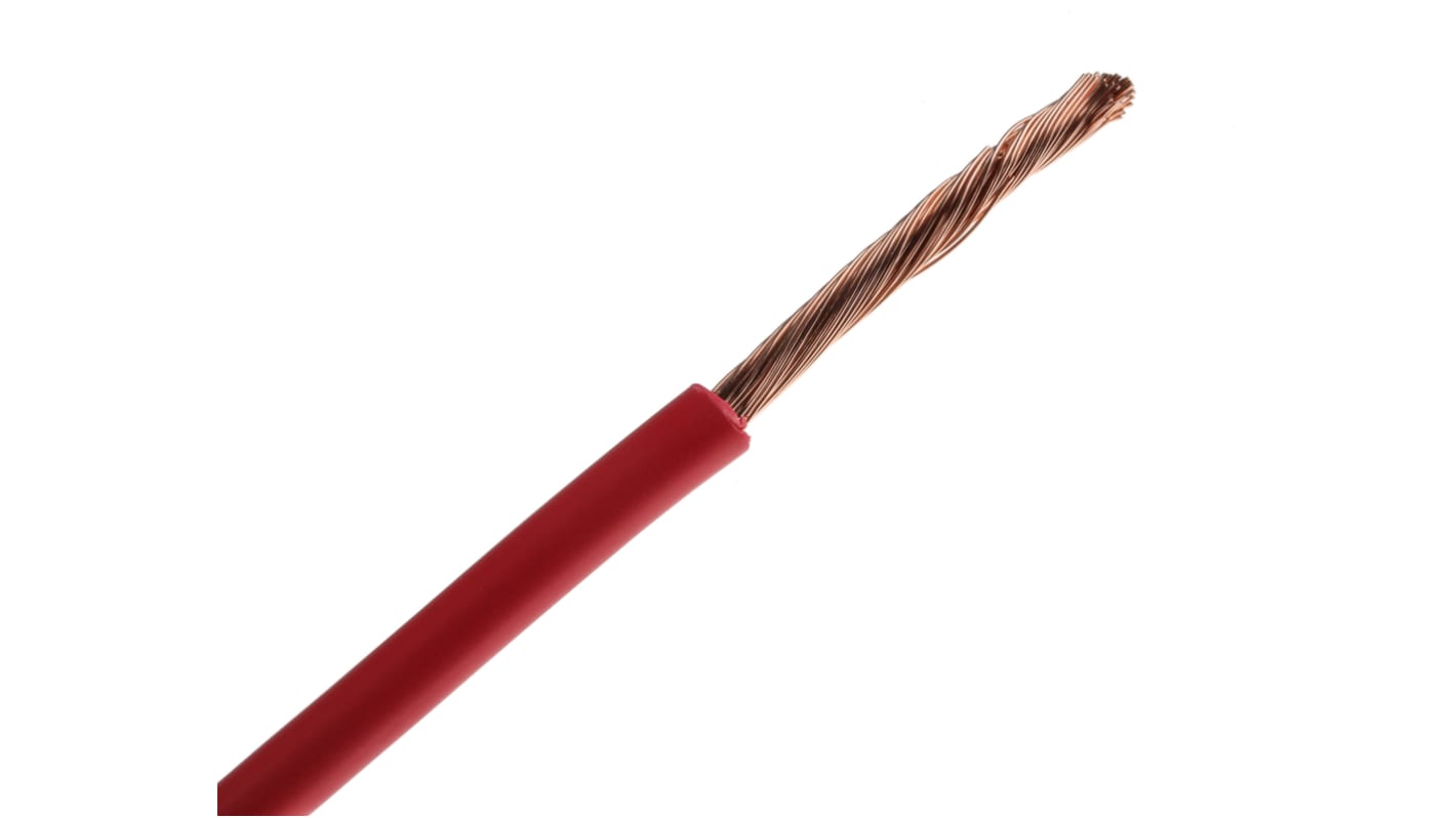 RS PRO Red 6mm² Hook Up Wire, 9 AWG, 80/0.3mm, 25m, PVC Insulation