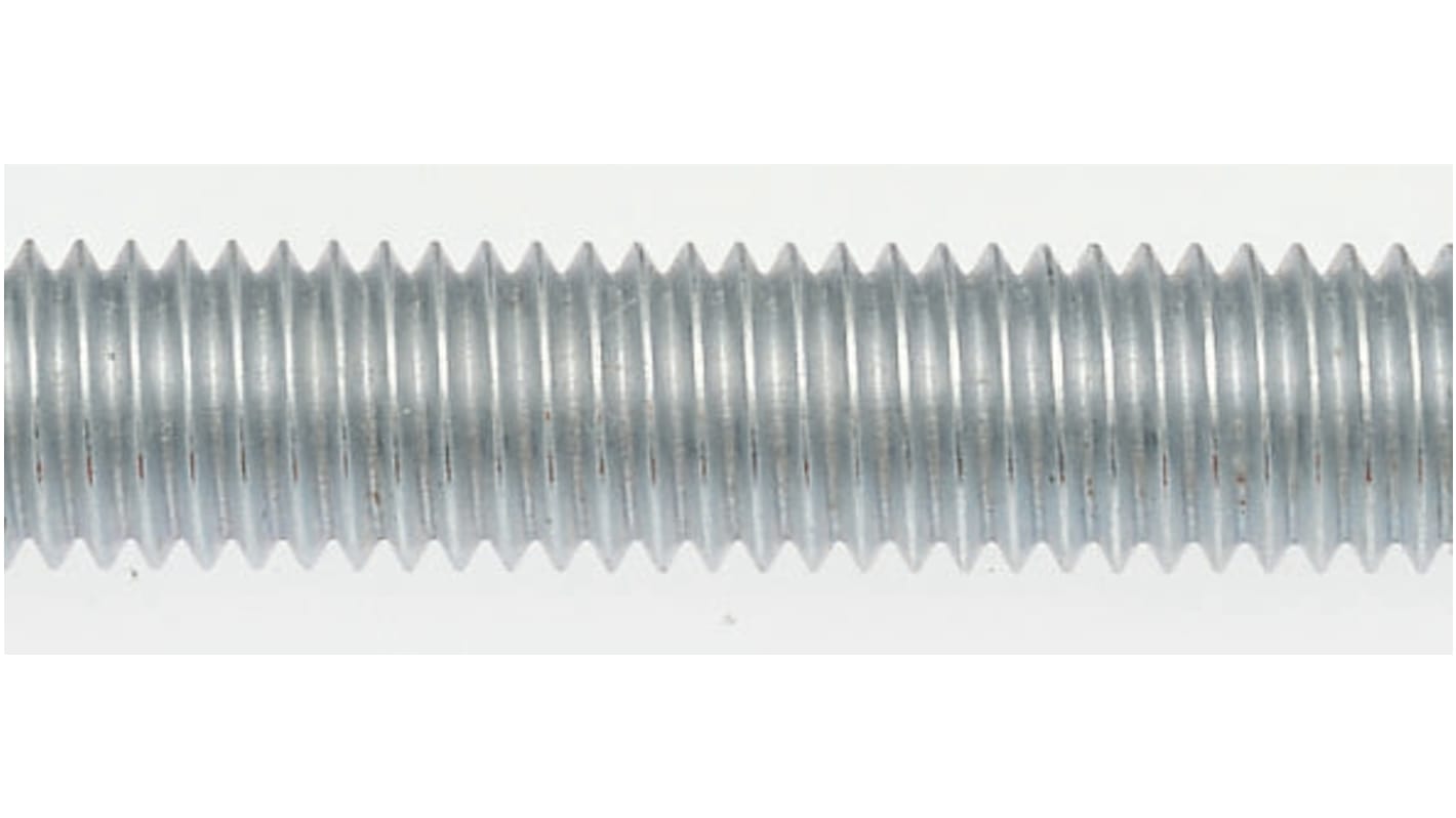 RS PRO Zinc Plated Steel Threaded Rod, M12, 1m