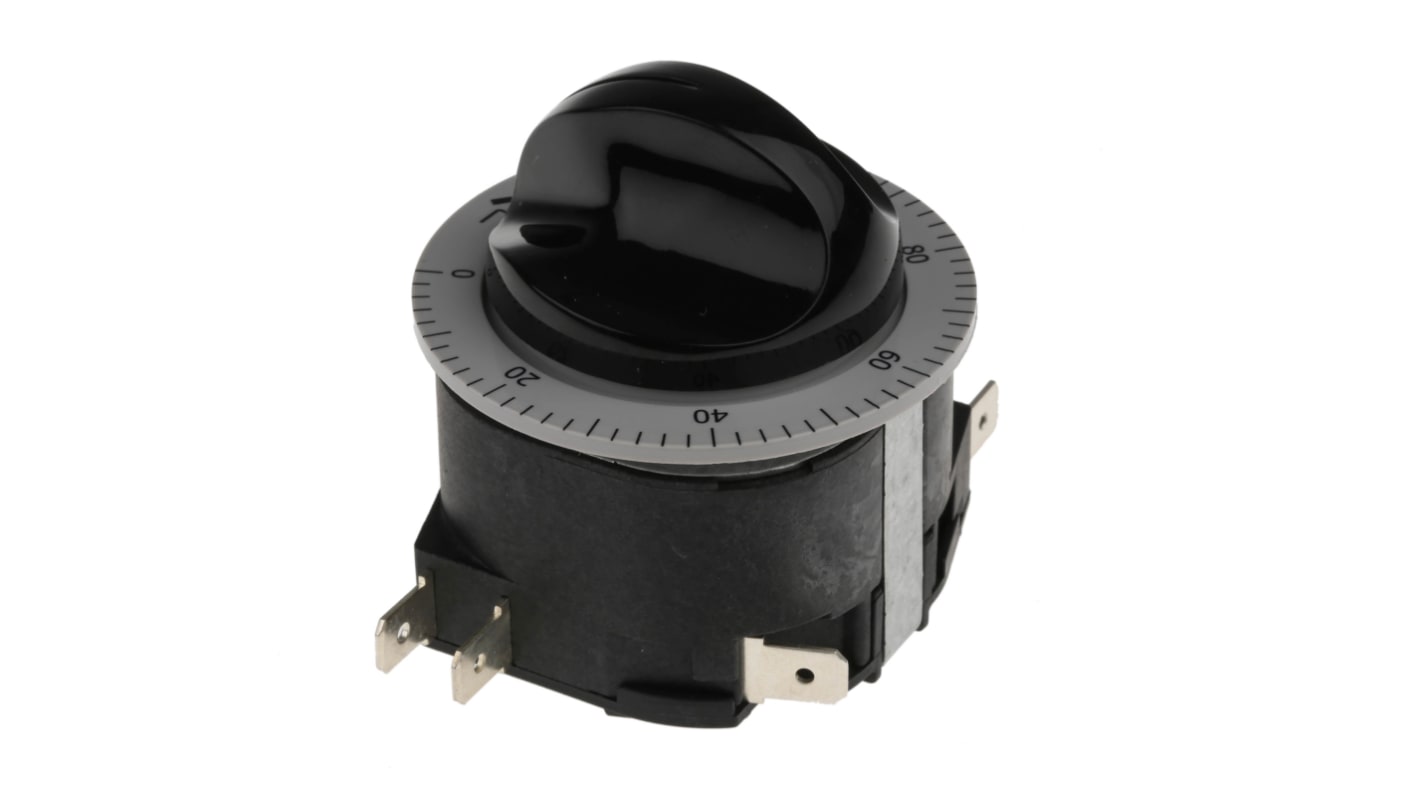 Coupatan Panel Mount Timer Relay, 250V ac, 0 → 120min, DPDT