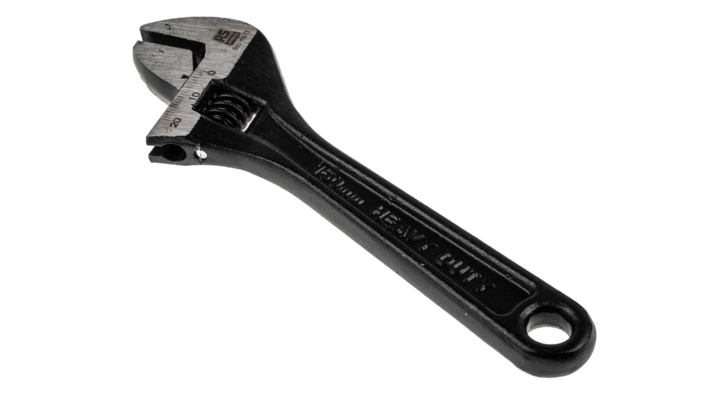 RS PRO Adjustable Spanner, 152.4 mm Overall, 20mm Jaw Capacity, Metal Handle