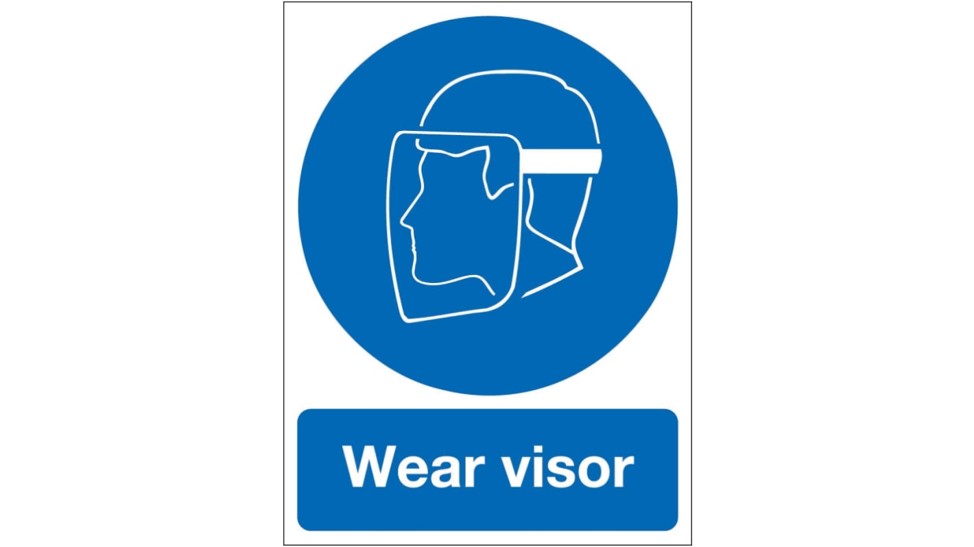 Brady Vinyl Mandatory Face Protection Sign With English Text