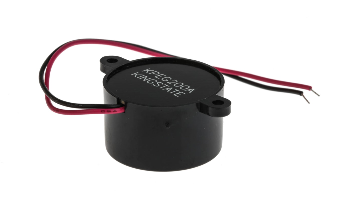 RS PRO 73dB Panel Mount Continuous Internal Piezo Buzzer, 23.8 (Dia.) x 14.5mm, 3V dc Min, 20V dc Max