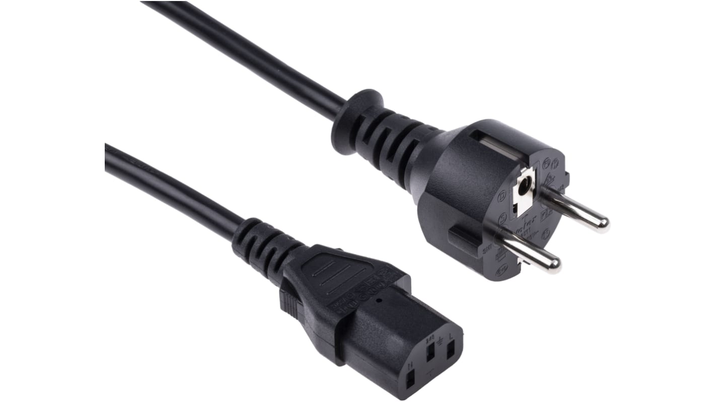 Power Cable Assembly RS PRO IEC C13/CEE 7/7, 10 A, 250 V, L. 2.5m
