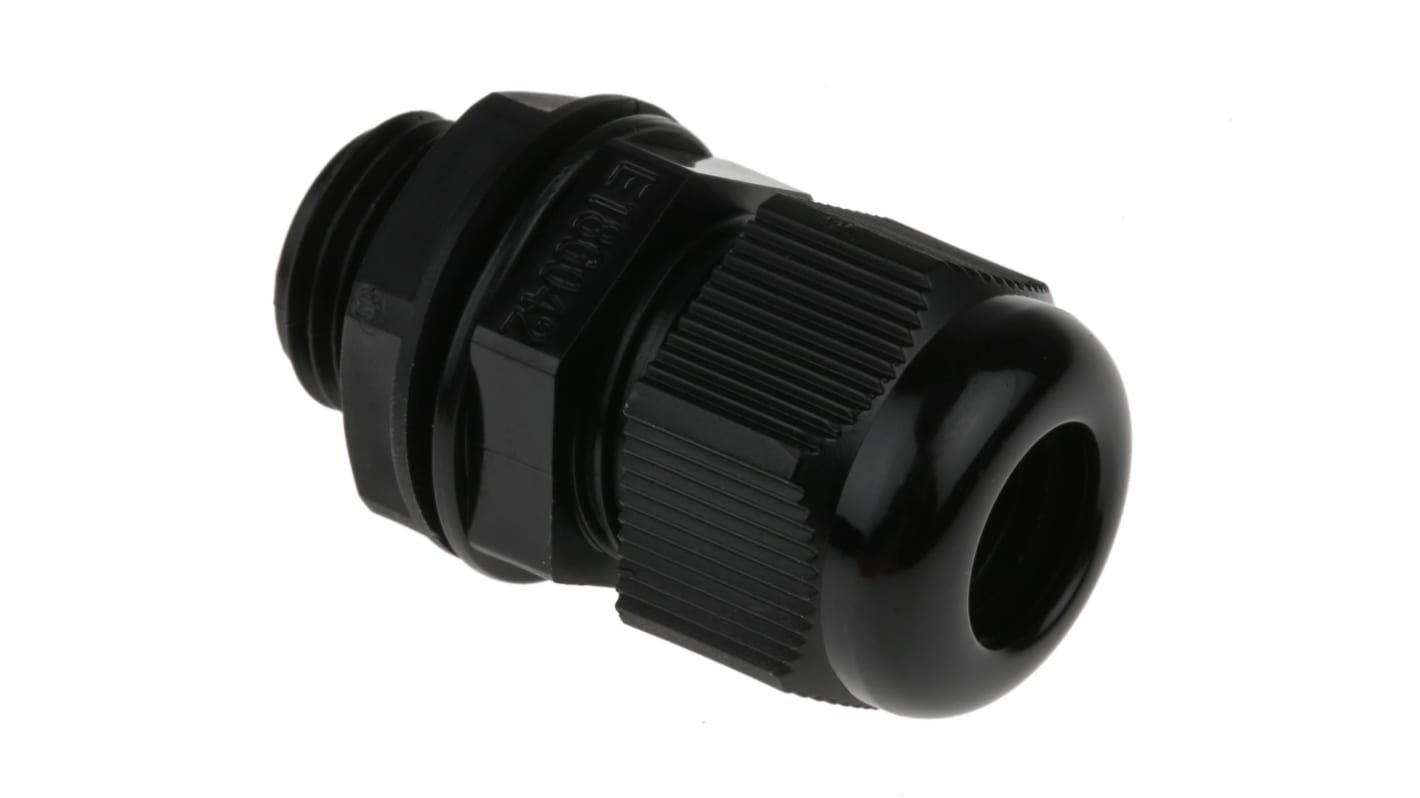 RS PRO Black Nylon Cable Gland, M16 Thread, 3mm min., 7mm max., IP68