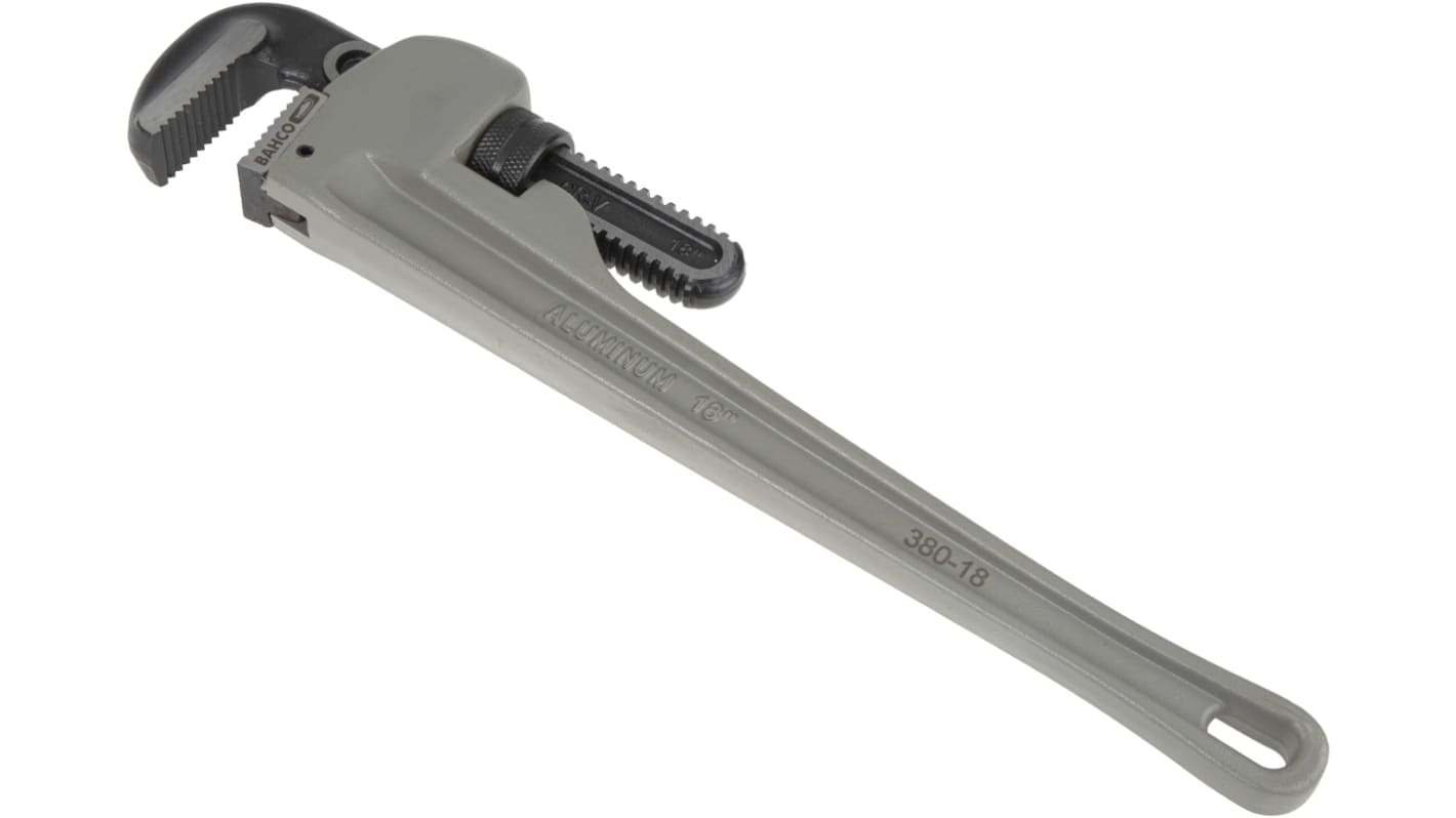 Bahco Pipe Wrench, 455 mm Overall, 60mm Jaw Capacity, Metal Handle
