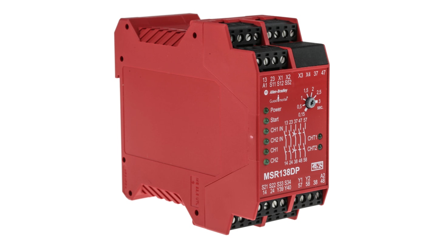 Relè di sicurezza Allen Bradley 440R / MSR138DP, 24V ca/cc, 2 contatti di sicurezza