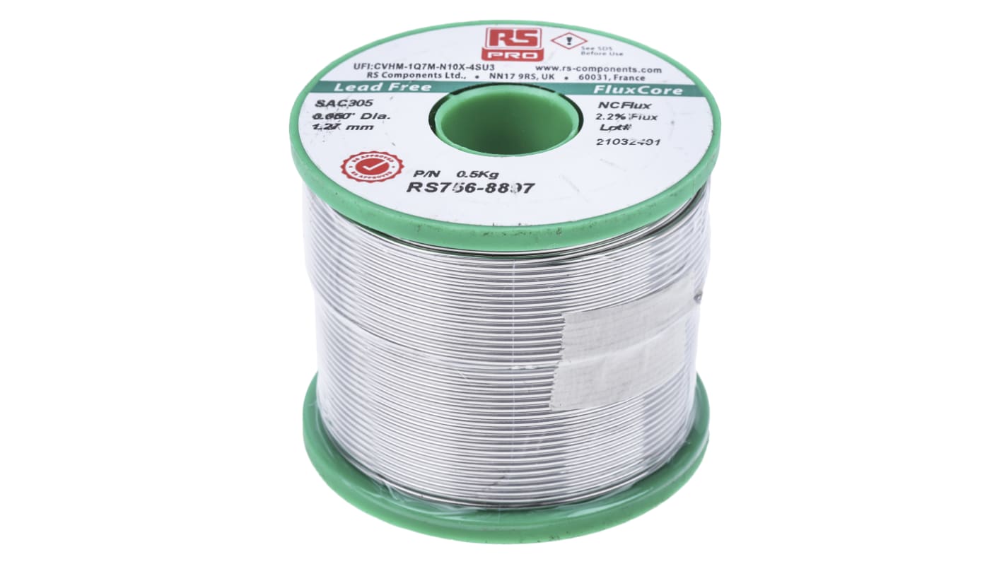 RS PRO Wire, 1.27mm Lead Free Solder, 217°C Melting Point