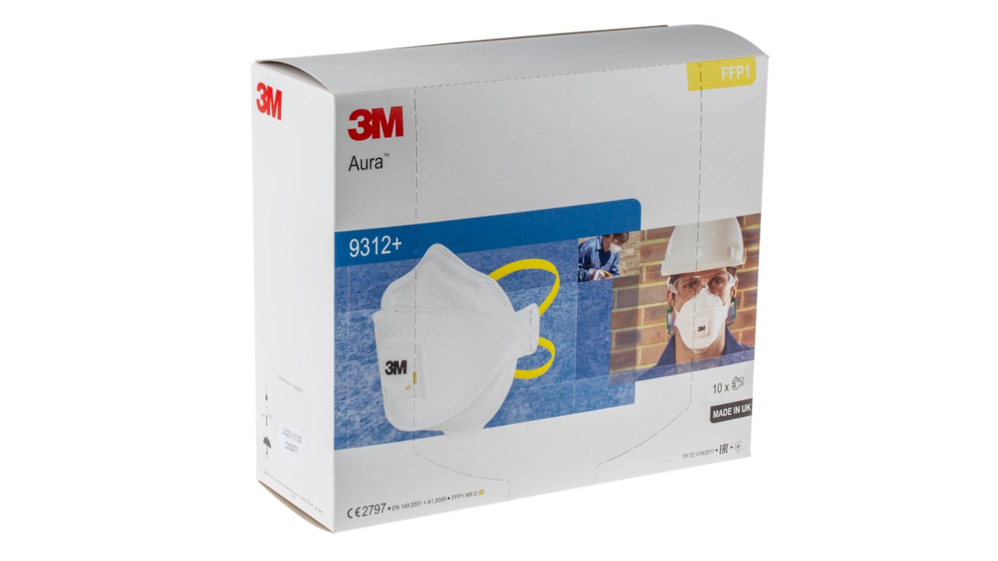 Mascarillas desechables FFP1 9312+, serie Aura+, con válvula