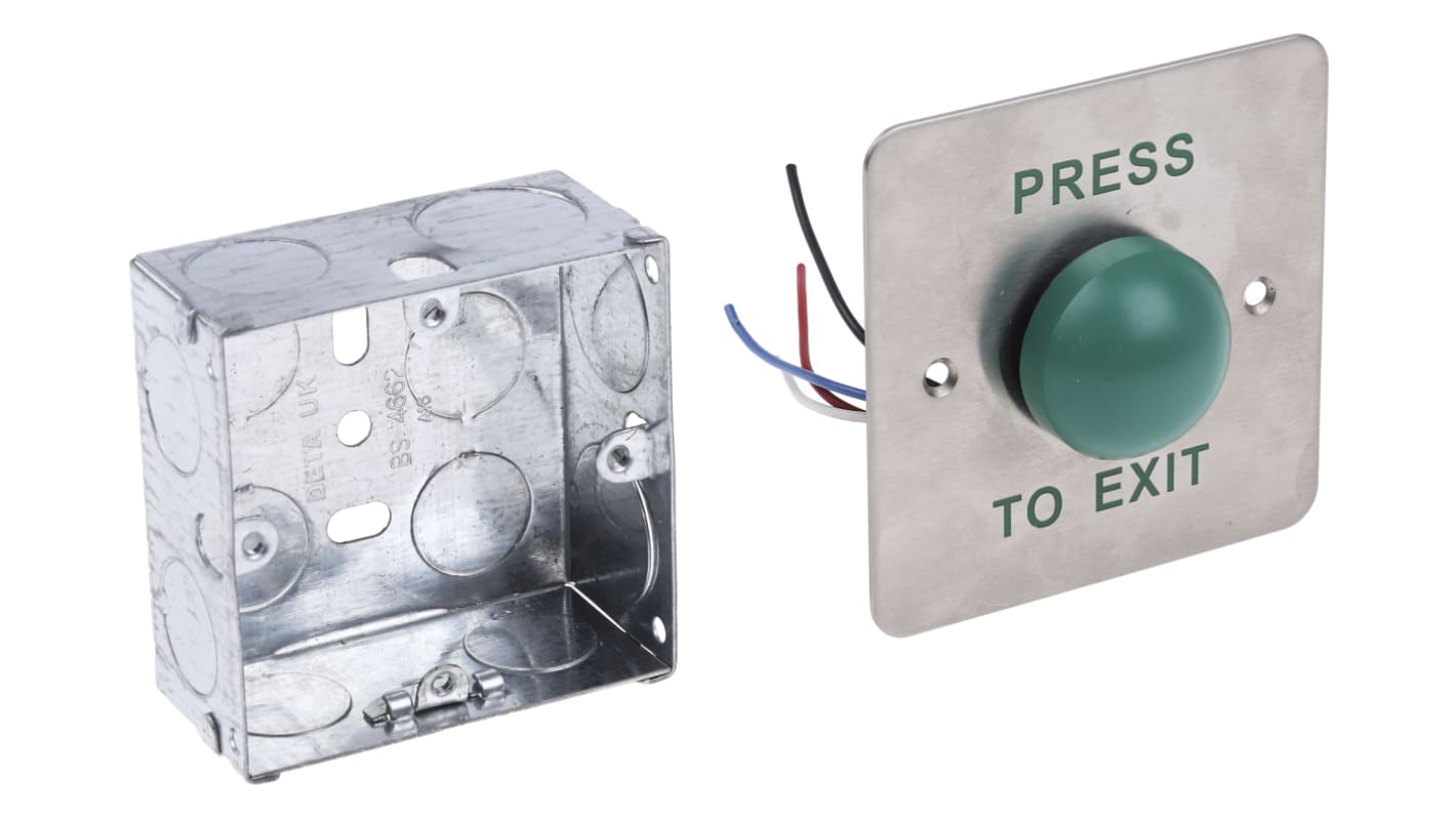 Pulsante apriporta per controllo accessi A pressione RS PRO, in Plastica