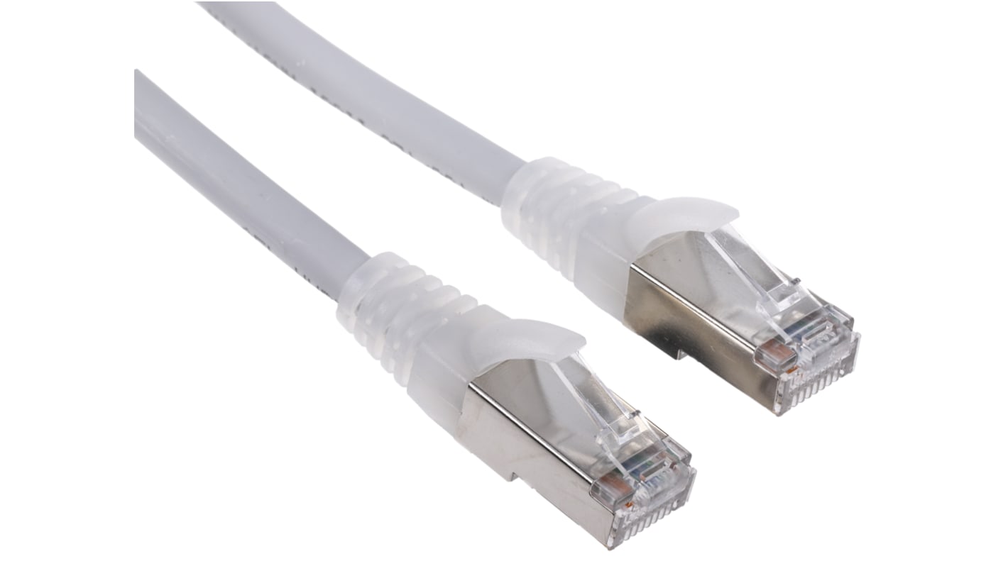 RS PRO, 5m Cat6a, Grey RJ45 to Male RJ45 Male, S/FTPShielded, Terminated LSZH Sheath