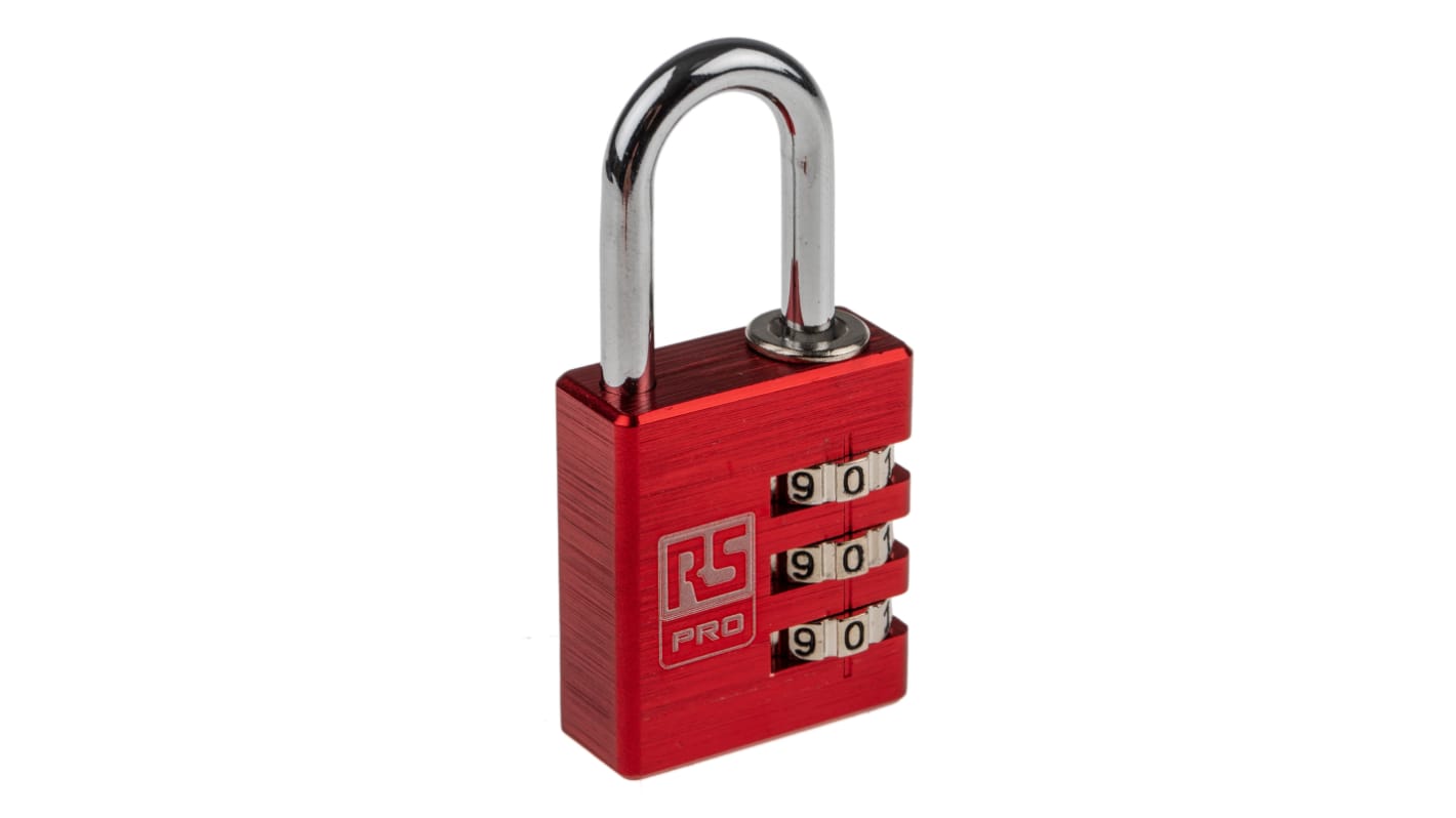 RS PRO Combination Aluminium Combination Padlock, 5mm Shackle, 30mm Body