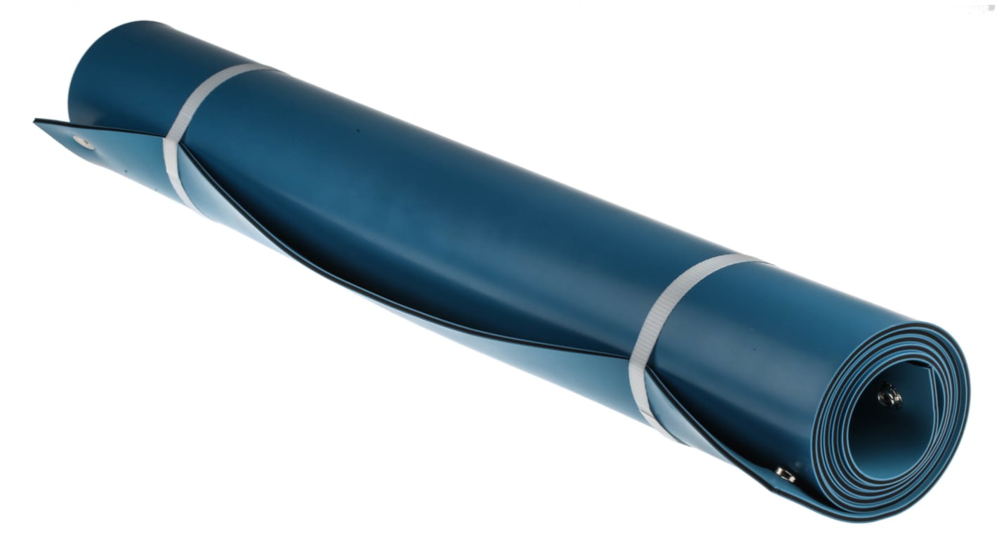 RS PRO Tisch ESD-Matte Blau für Chemikalienbeständigkeit, Kontinuierliche Überwachung, Löten, 3mm x 600mm x 1.2m