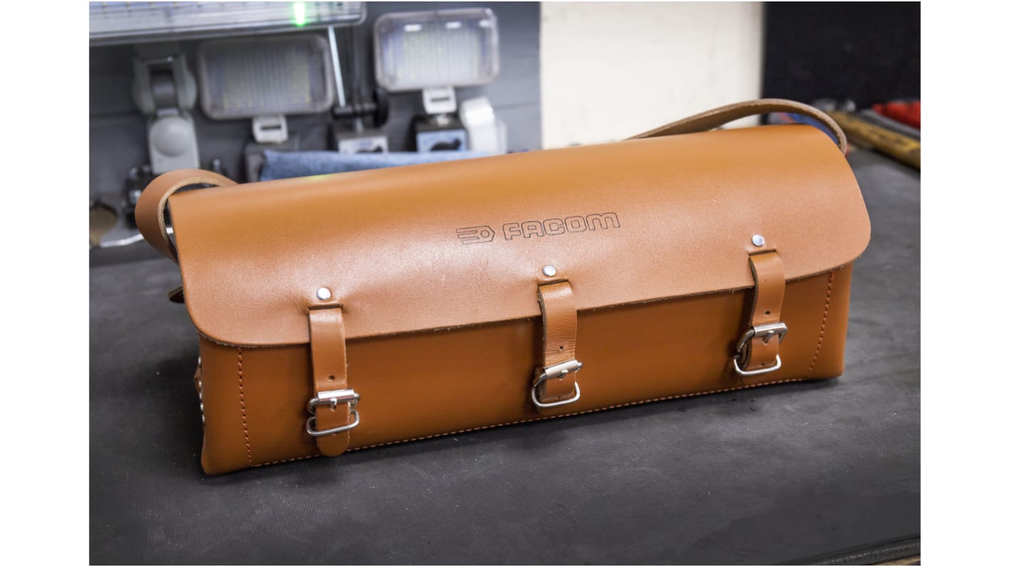 Facom Leather Tool Bag with Shoulder Strap 405mm x 145mm x 125mm