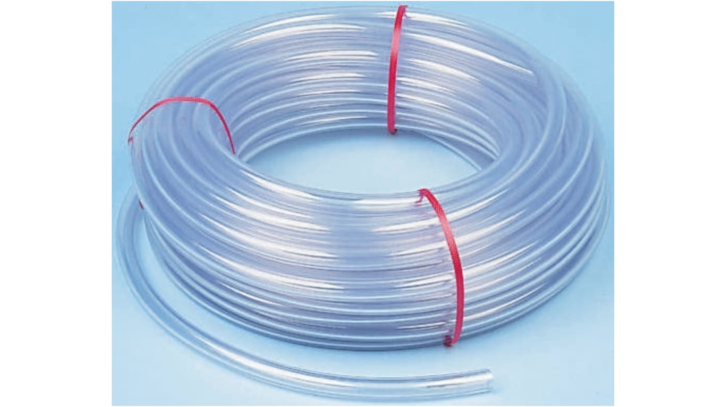 RS PRO PVC, Hose Pipe, 50mm ID, 61.5mm OD, Clear, 15m