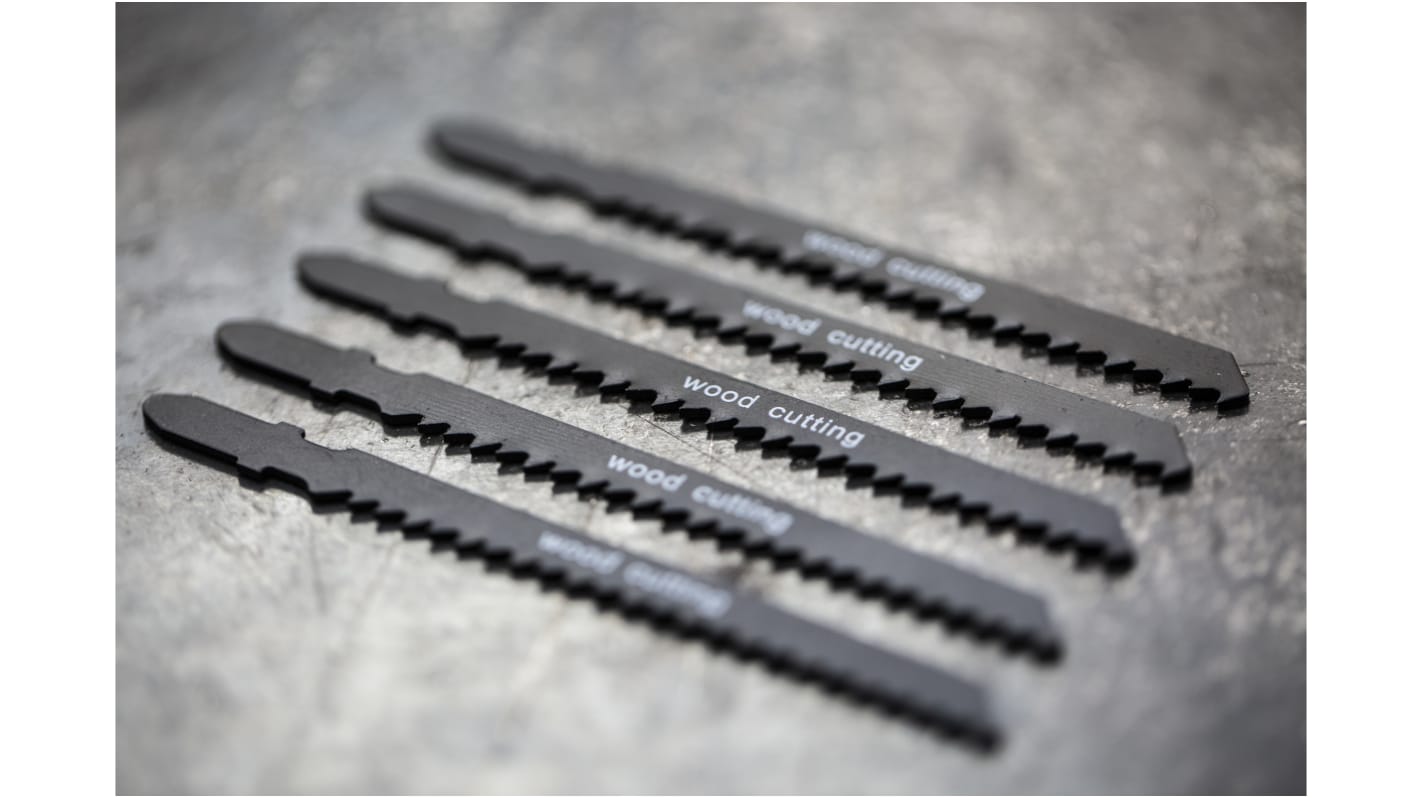 Lame de scie sauteuse RS PRO, 8 dents par pouce, Longueur de coupe 75mm, Pas de 3.2mm, X 5