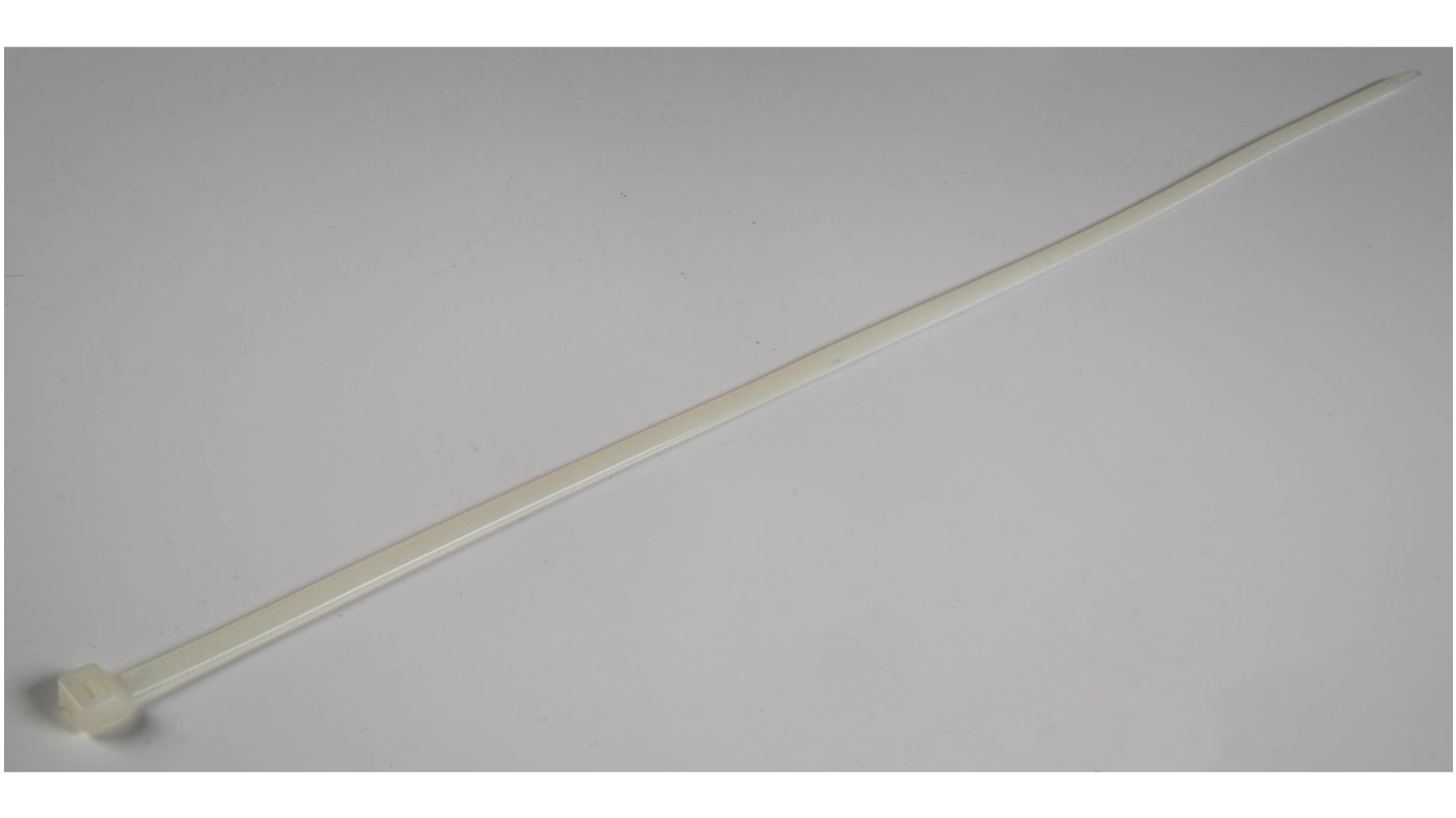 RS PRO Cable Tie, 750mm x 7.5 mm, Natural Nylon, Pk-100