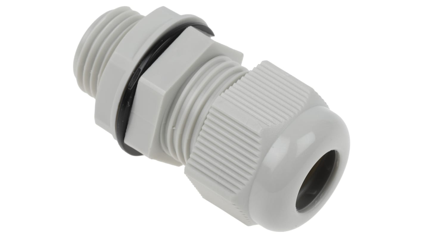 RS PRO Grey Nylon Cable Gland, M16 Thread, 5mm Min, 10mm Max, IP68