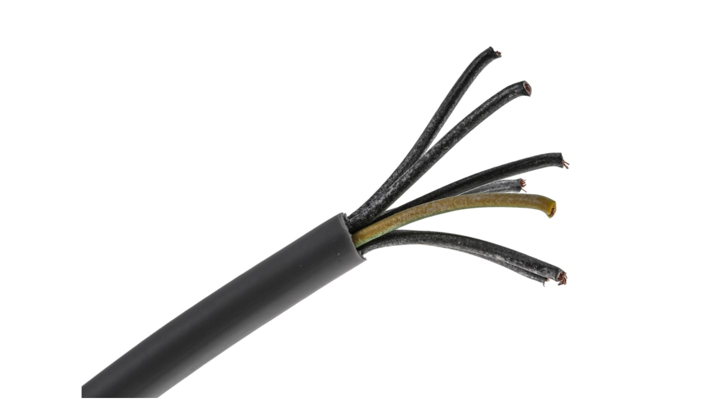 Câble de commande RS PRO 300/500 V, 7 x 1 mm², 17 AWG, gaine PVC Gris, 50m