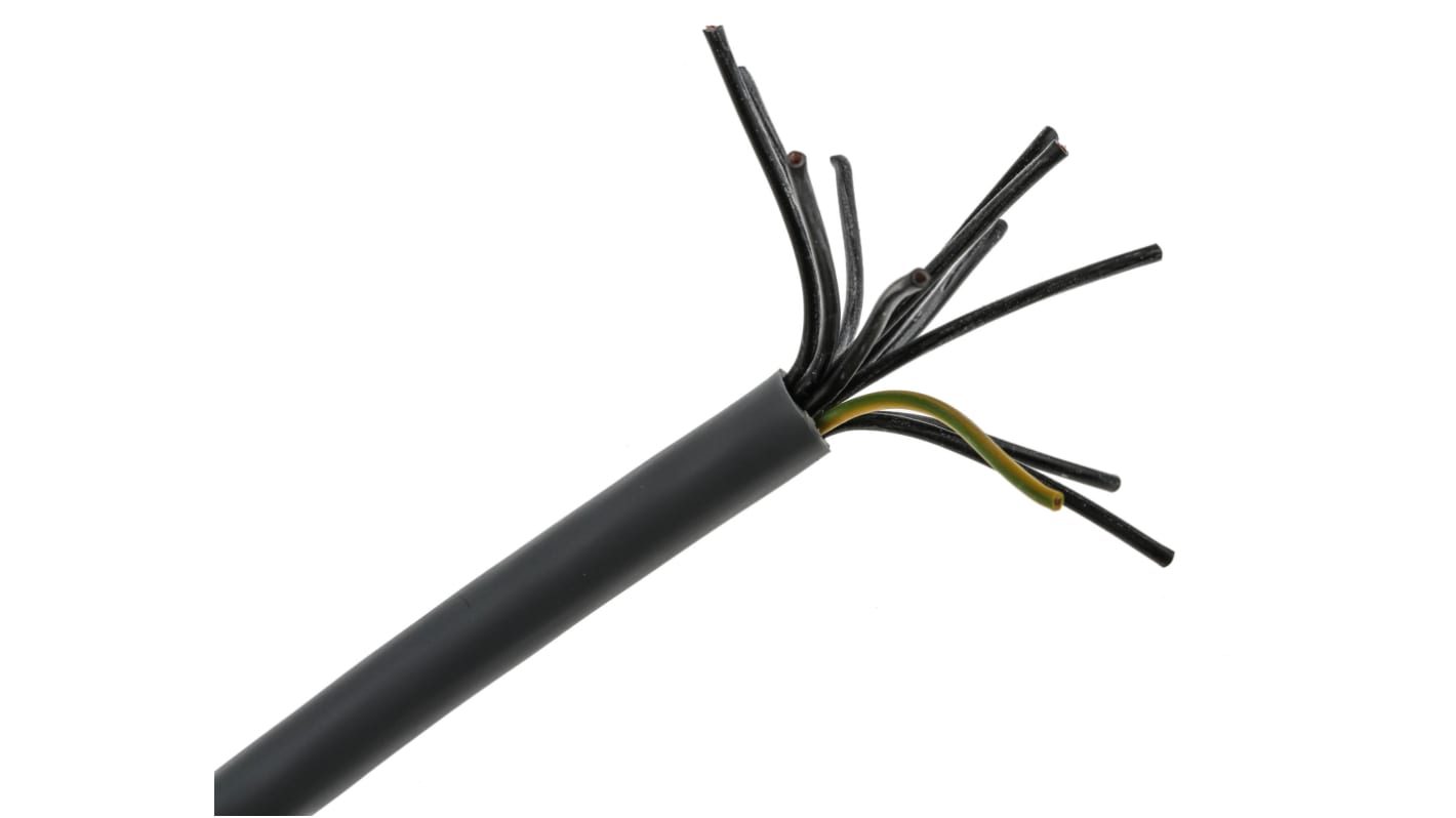 Câble de commande RS PRO 300/500 V, 12 x 0,5 mm², 20 AWG, gaine PVC Gris, , 50m