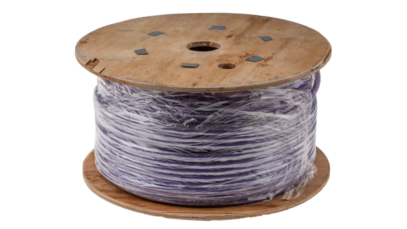 Cable Ethernet Cat7 S/FTP RS PRO de color Morado, long. 100m, funda de LSZH, Libre de halógenos y bajo nivel de humo