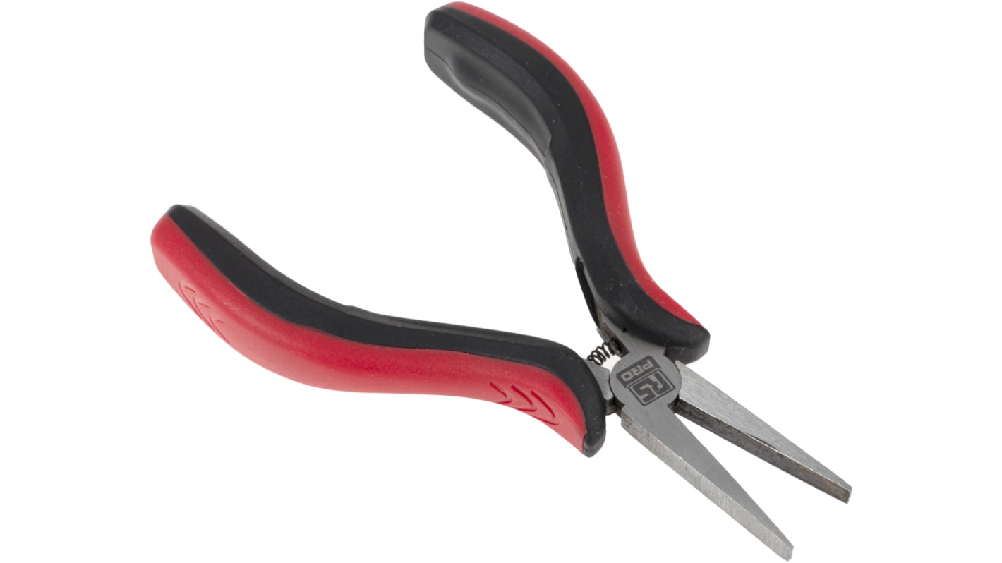 RS PRO Flat Nose Pliers, 130 mm Overall, Straight Tip