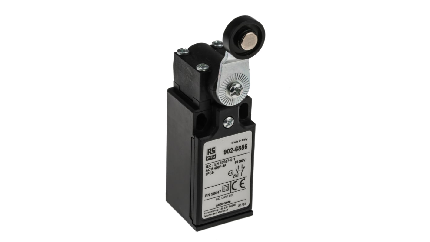 RS PRO 滚轮杆式行程开关, 最大直流250V, 最大交流400V, 最大4A, IP65, 电缆接口, 常开/常闭