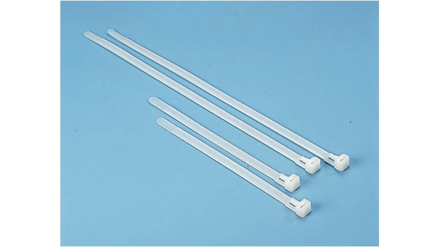 Brida HellermannTyton REL140 de Poliamida 6,6 (PA66), 150mm x 7,6 mm, Reutilizable