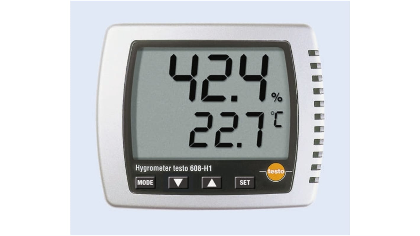 Testo 608-H2 Thermohygrometer, absolut +70°C / 98%RH, ±0,5 + 1 Stelle °C 0.1°C 0.1%RH, ISO-kalibriert