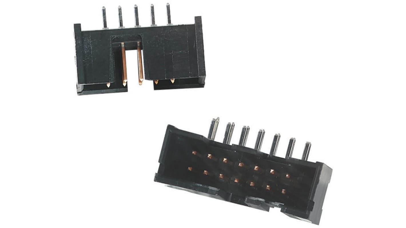 TE Connectivity AMP-LATCH Leiterplatten-Stiftleiste 90°, 26-polig / 2-reihig, Raster 2.54mm, Lötanschluss, 1A