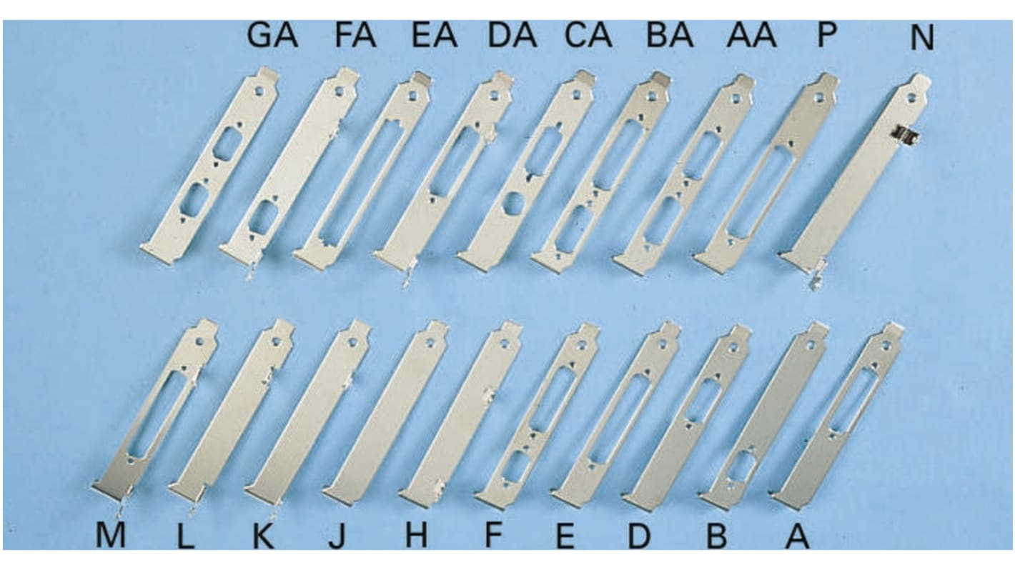 427-59695C, D-sub, 15 Pin PCB Card Bracket Without Fixing Ears, Component Side