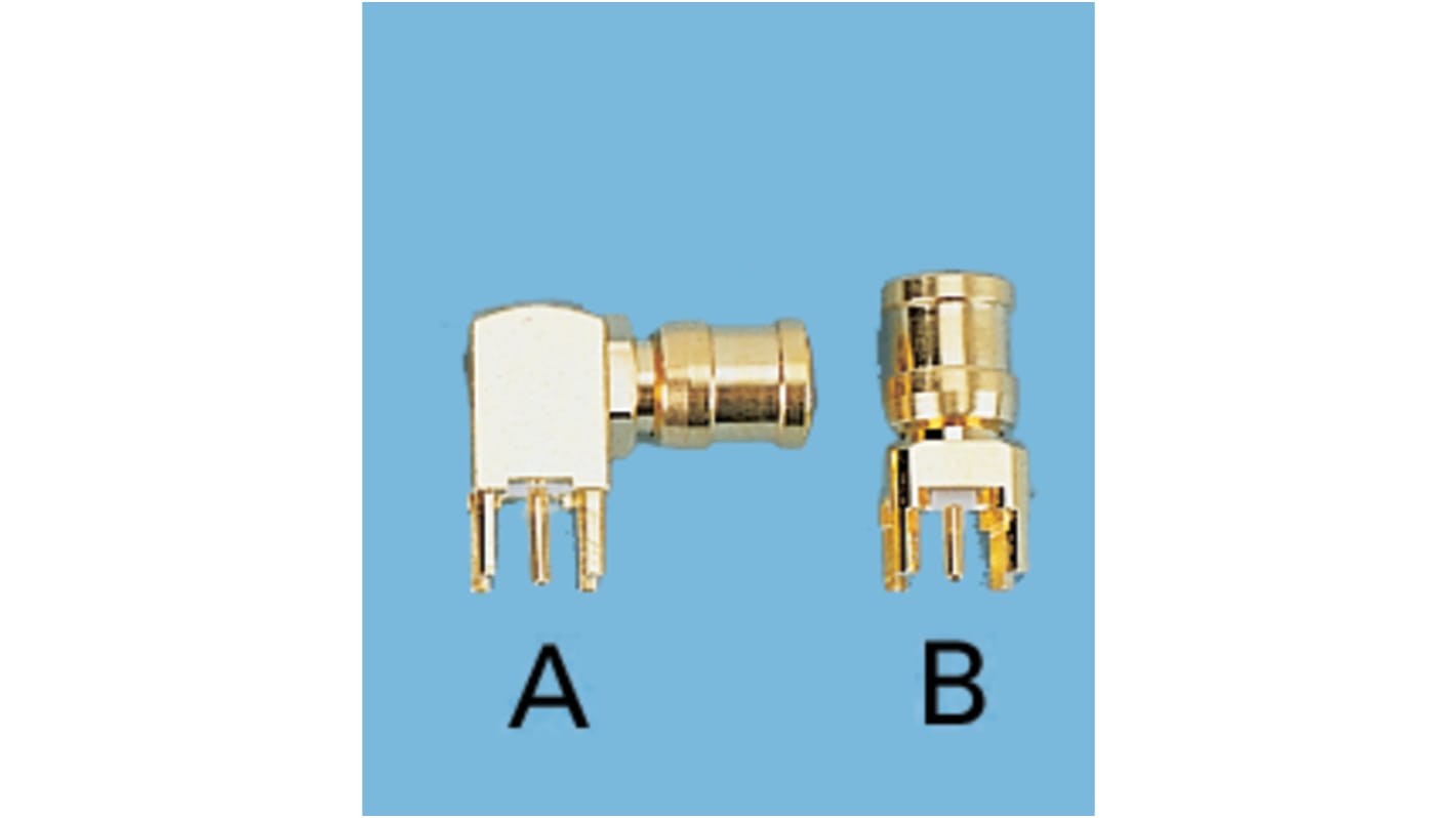IMS, Jack Through Hole SMB Connector, 50Ω, Solder Termination, Right Angle Body