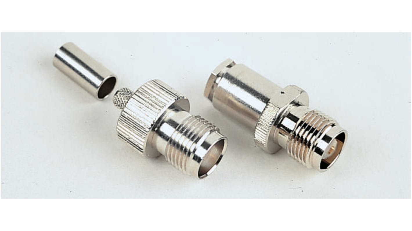 Telegartner, Jack Cable Mount TNC Connector, 75Ω, Crimp Termination, Straight Body