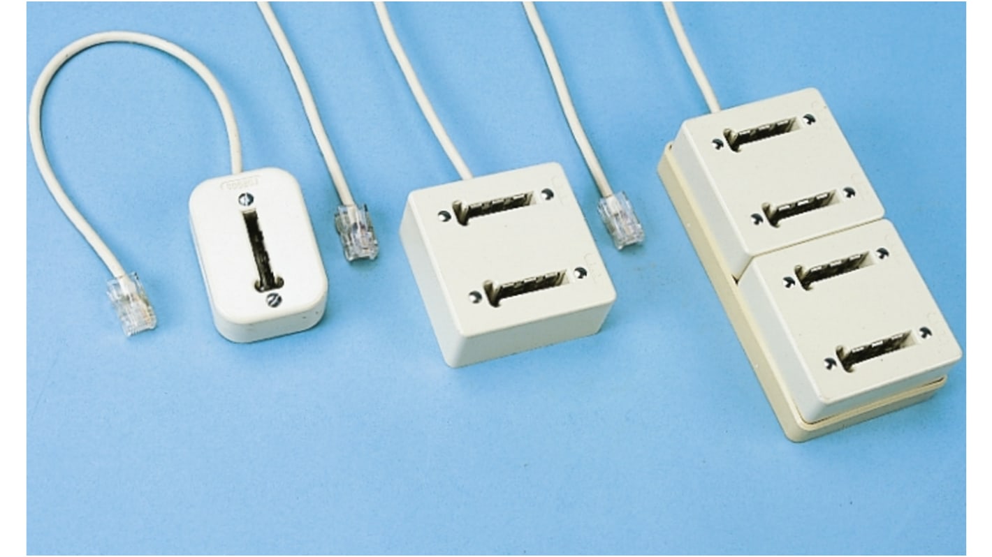 Decelect Telephone Extension Cable, White Sheath, 1m