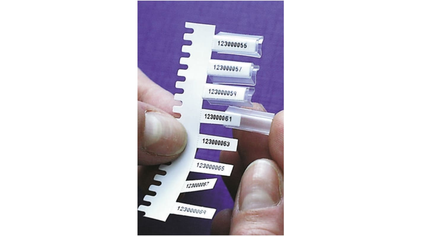 Brady White Cable Labels, 15mm Width, 4.2mm Height, 2500 Qty
