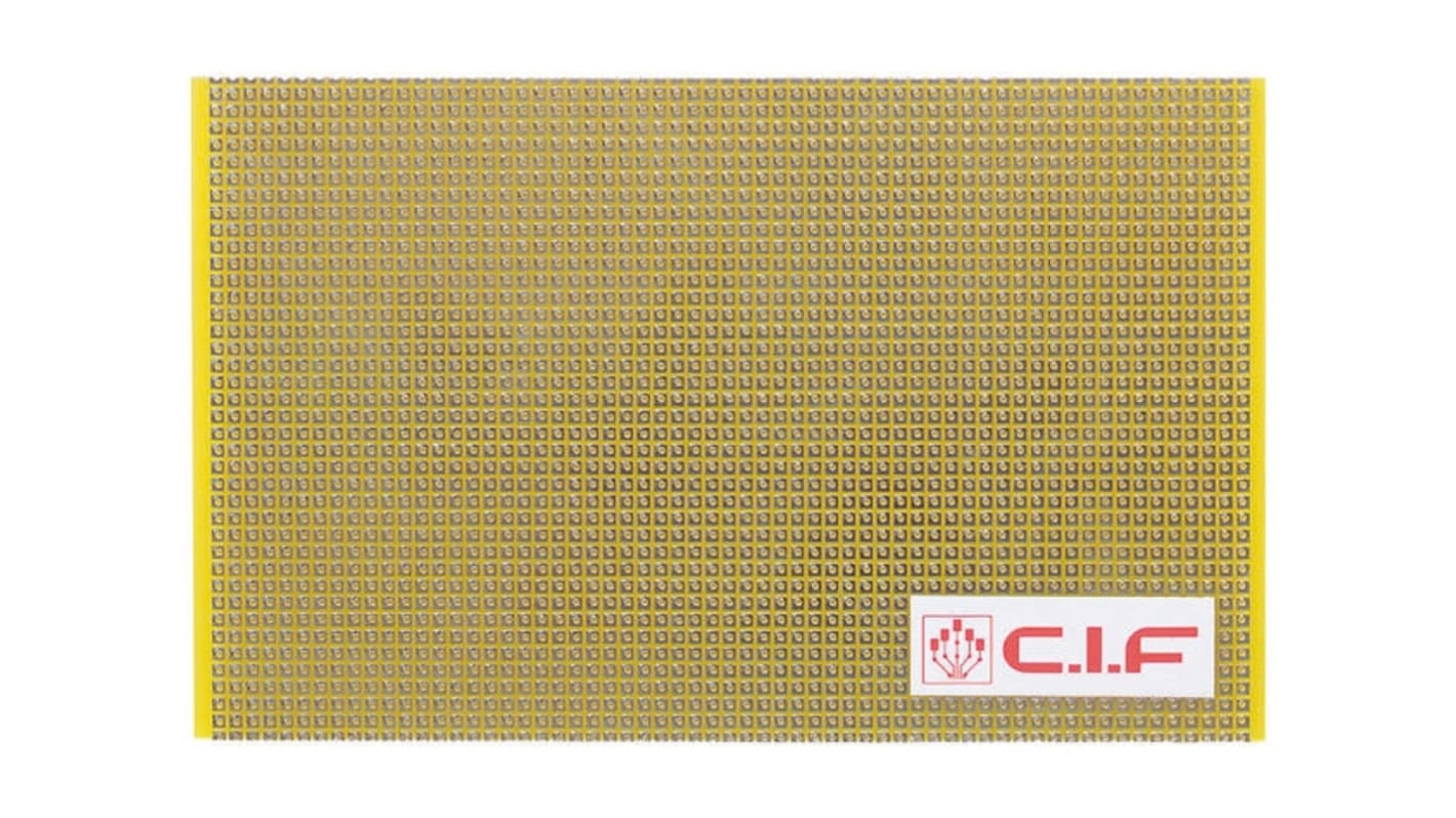 CIF Lochrasterplatine 1, Raster 2.54 x 2.54mm, PCB-Bohrung 1mm, 510 x 160 x 1.6mm 1.6mm Epoxid Glasfaser-Laminat FR4