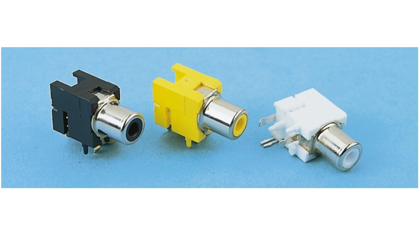Keystone Right Angle Snap-In RCA Socket, Silver