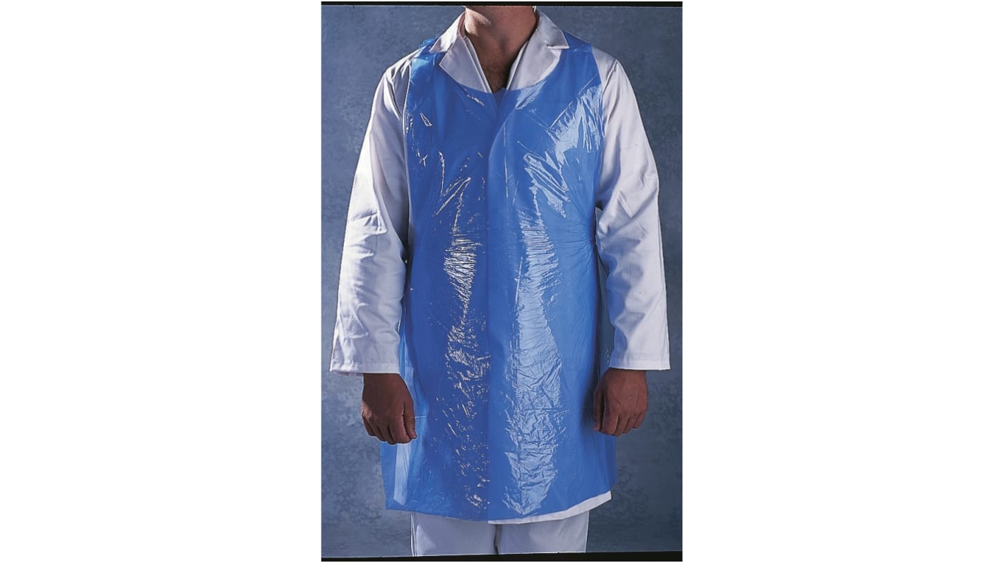 PAL Blue Polythene Food Safe Disposable Apron, 100 Per Box
