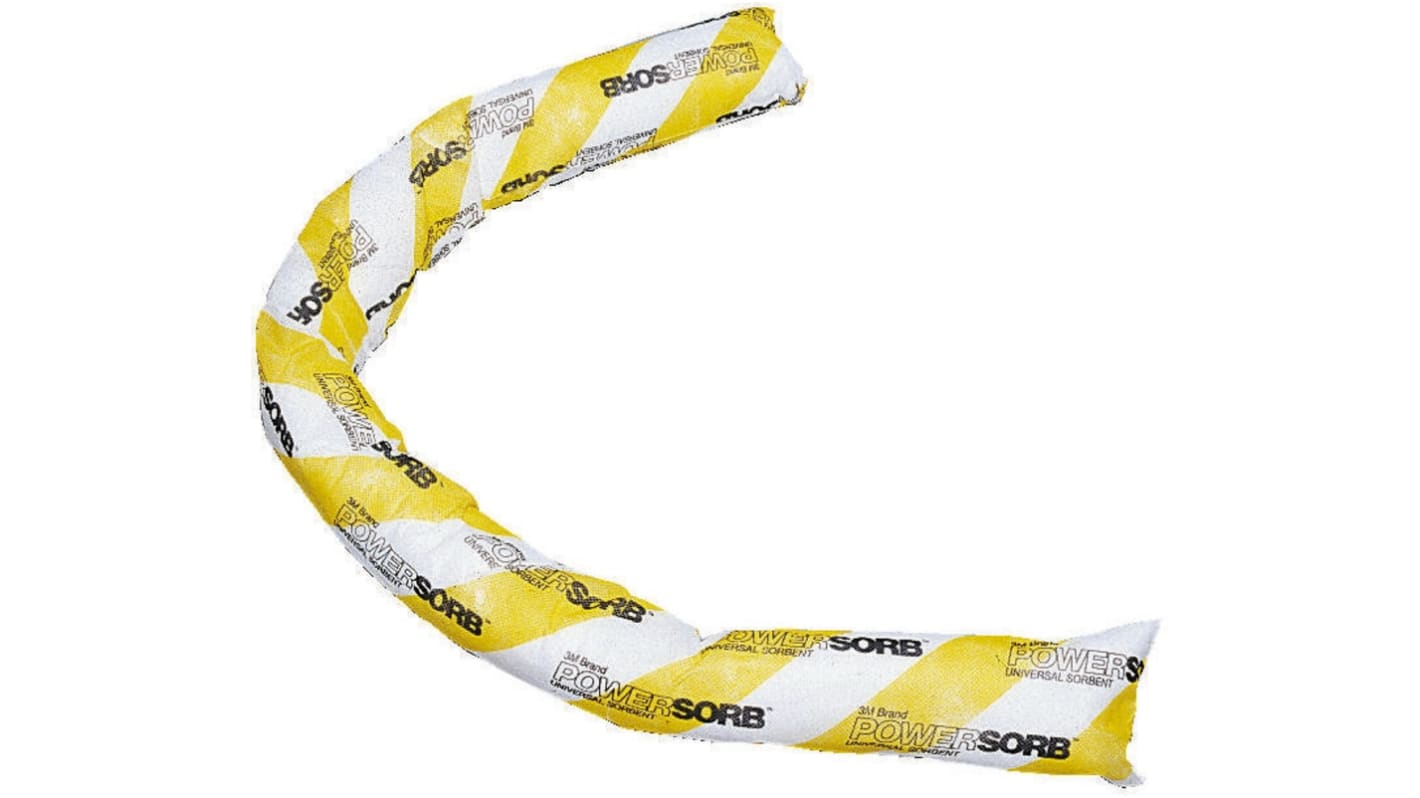 3M Boom Spill Absorbent for Chemical Use, 44 L Capacity, 12 per Pack