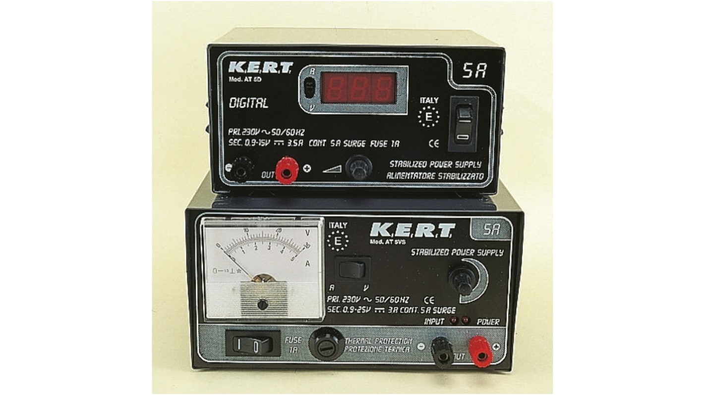 Fuente de alimentación Kert AT 5VD, calibrado RS, 1 → 15V, 5A