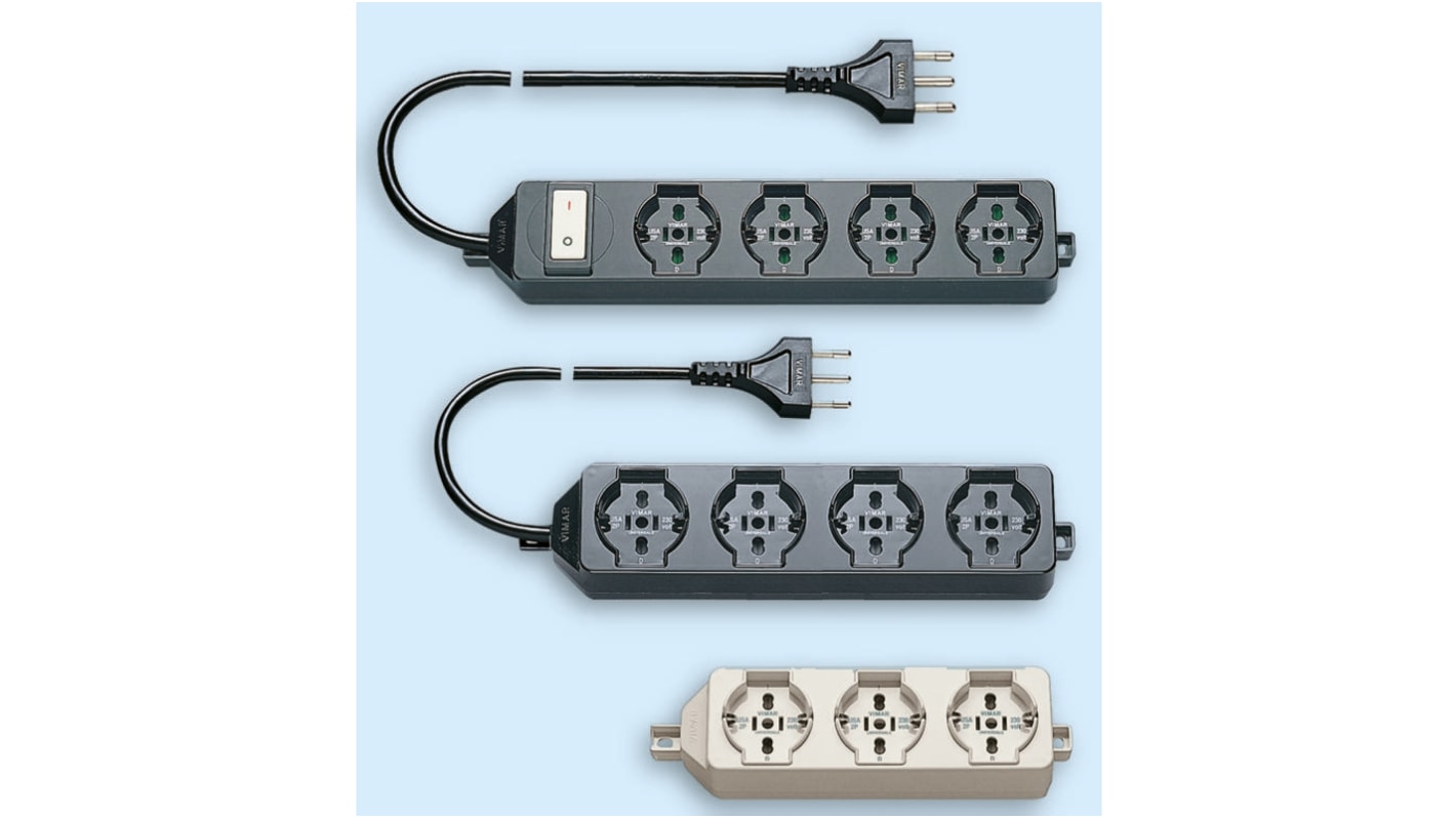 Prolunga multipresa VIMAR a 5 prese, lunghezza cavo 2m, 250 V, 2.5A