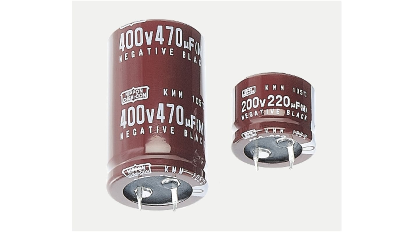 CHEMI-CON KMM, THT Elektrolyt Kondensator 100μF ±20% / 400V dc, Ø 22mm x 30mm, bis 105°C