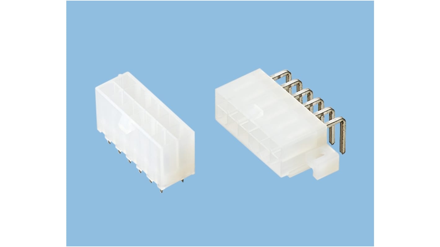 Molex ストレート 基板接続用ピンヘッダ 8極 4.2mm 2列, スルーホール実装